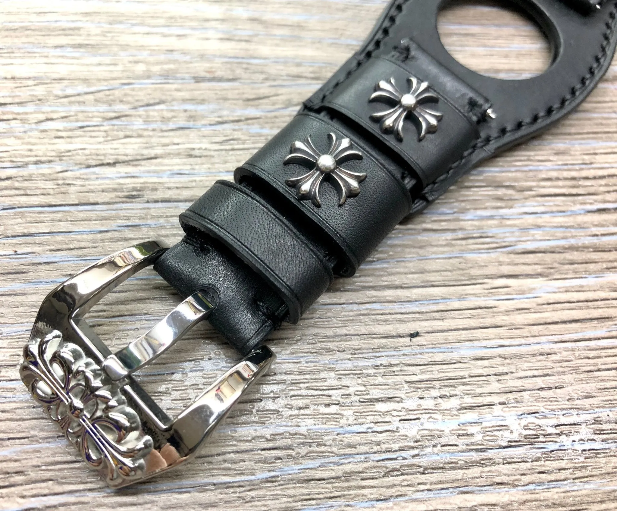Samsung Galaxy Watch 46mm Watch Bands, Black Leather Galaxy Bund Straps, 42mm Midnight Black, Rose Gold Watch Strap Replacement, Personalise Gift idea