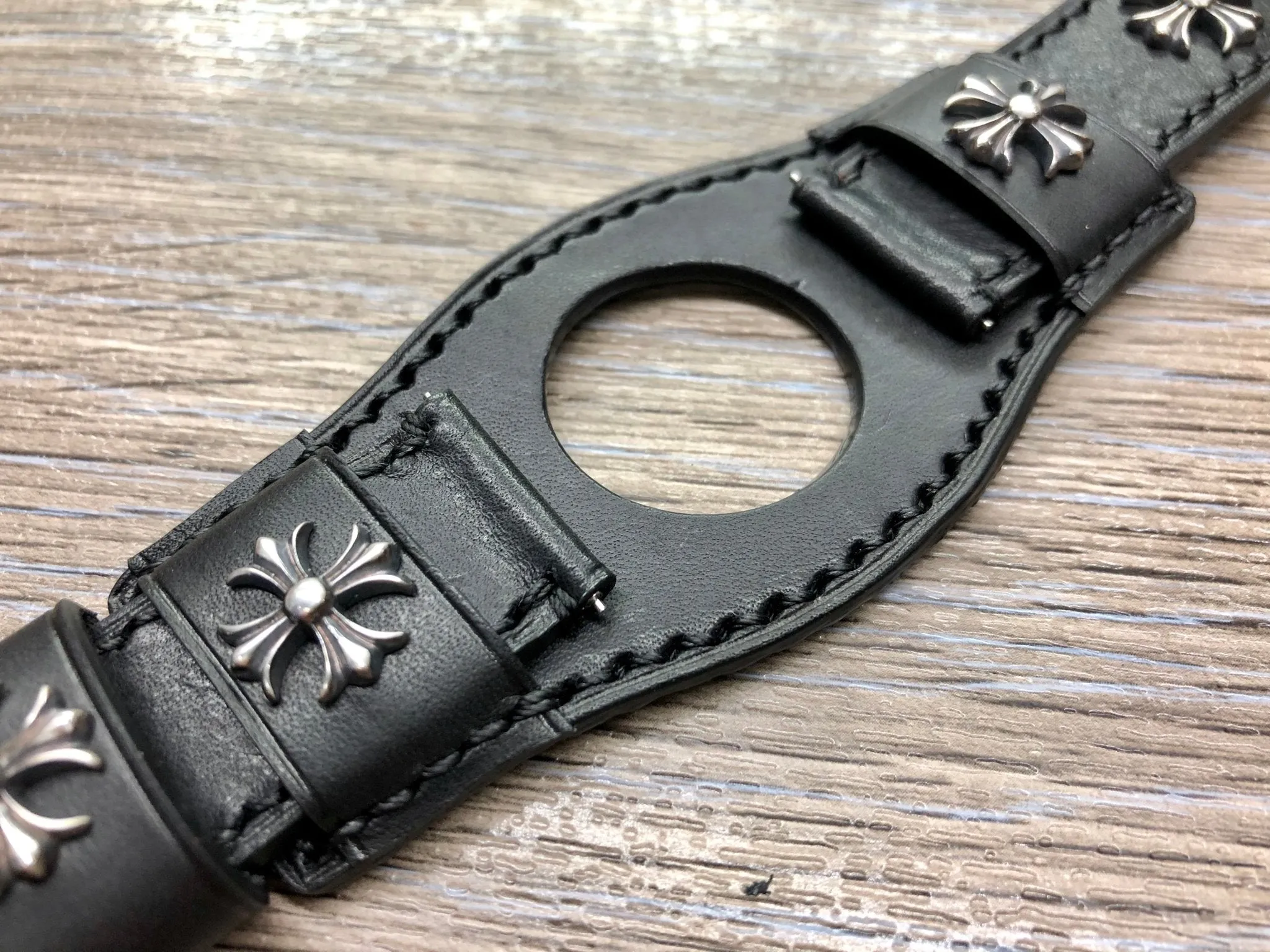 Samsung Galaxy Watch 46mm Watch Bands, Black Leather Galaxy Bund Straps, 42mm Midnight Black, Rose Gold Watch Strap Replacement, Personalise Gift idea