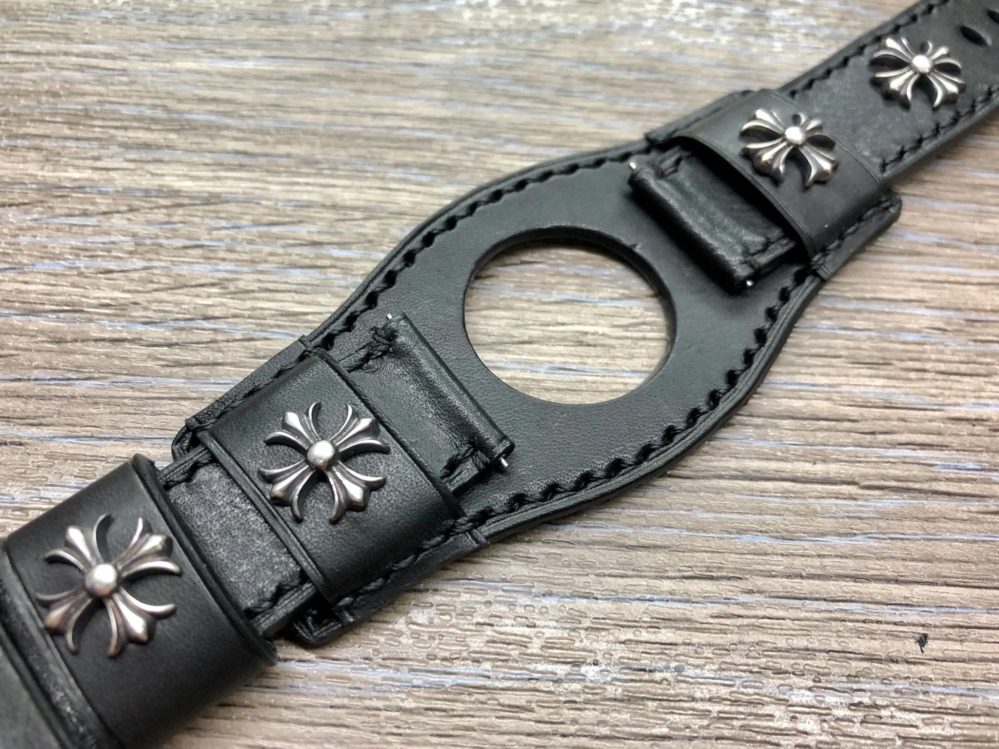 Samsung Galaxy Watch 46mm Watch Bands, Black Leather Galaxy Bund Straps, 42mm Midnight Black, Rose Gold Watch Strap Replacement, Personalise Gift idea