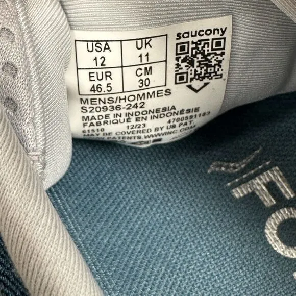 Saucony Guide 17 Formfit Running Shoes Men's 12 Blue Denim Cloud Lace Sneakers