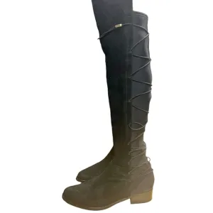 Schutz brand over the knee suede boots w/ lace up the back size 7.5 leather