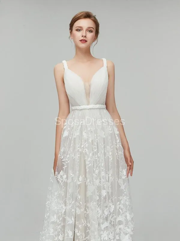 Sexy Backess Lace A-line Cheap Wedding Dresses Online, Cheap Bridal Dresses, WD559