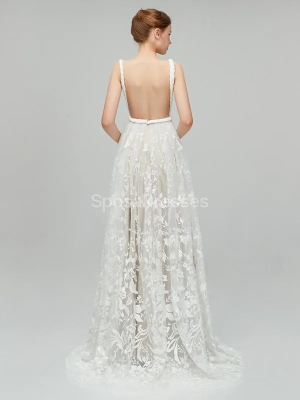 Sexy Backess Lace A-line Cheap Wedding Dresses Online, Cheap Bridal Dresses, WD559