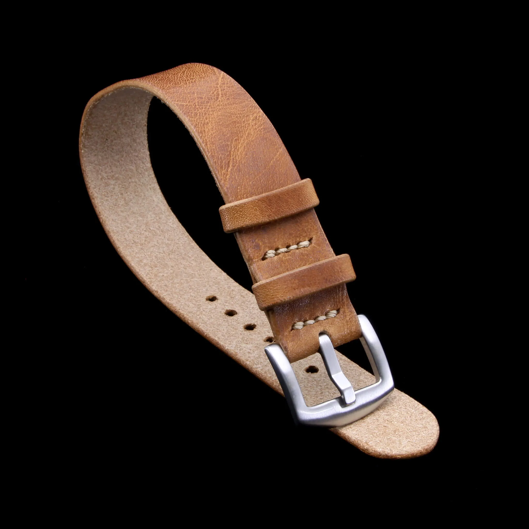 Single Pass Leather Watch Strap, 2-Keeper Vintage 401
