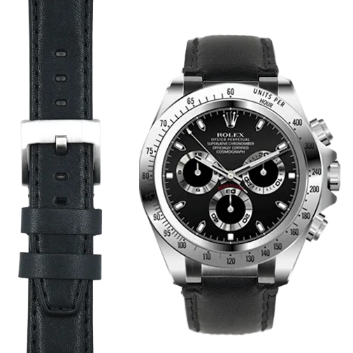 Steel End Link Leather Strap for Rolex Daytona with Tang Buckle