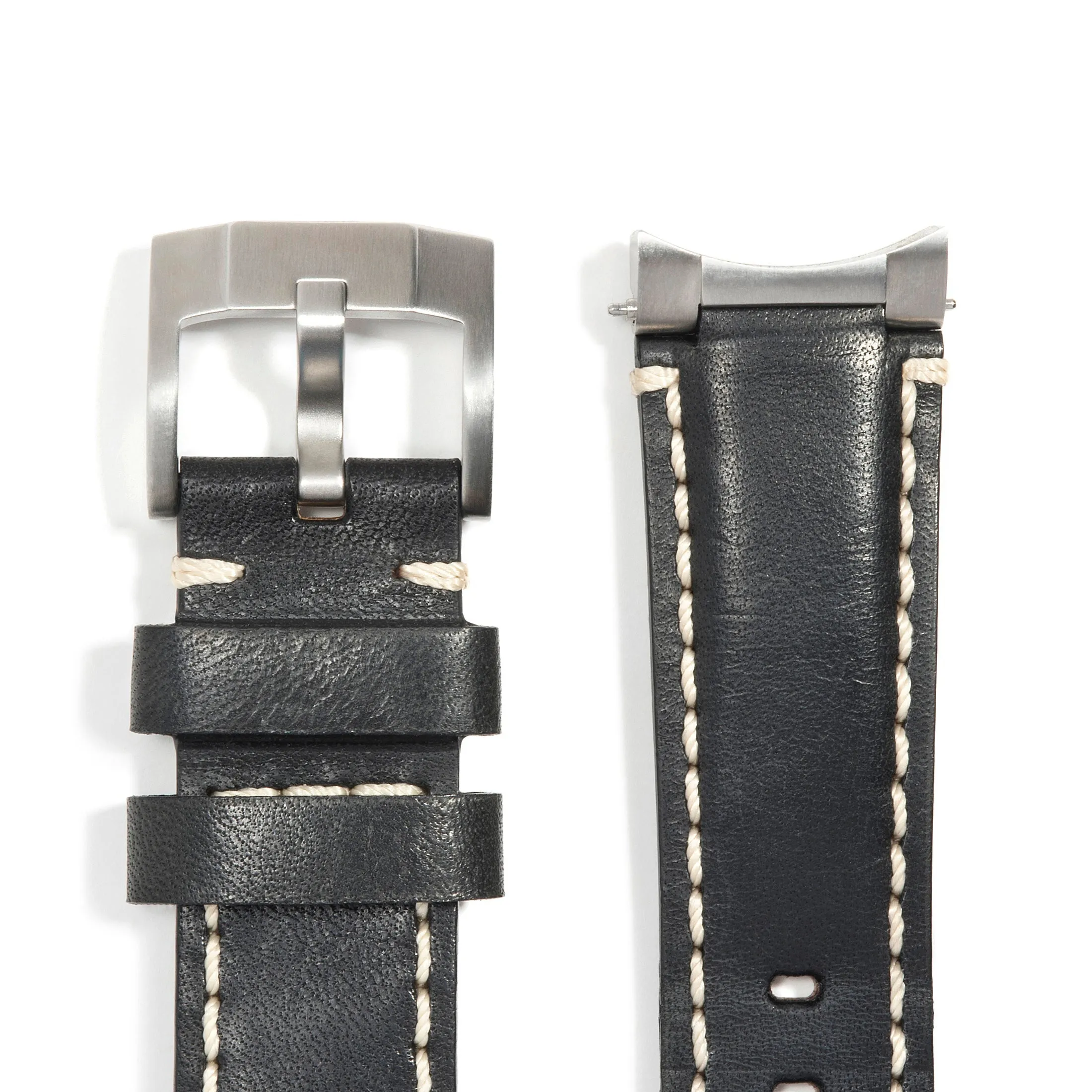 Steel End Link Leather Strap for Rolex Daytona with Tang Buckle