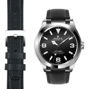 Steel End Link Leather Strap for Rolex Explorer I with Tang Buckle