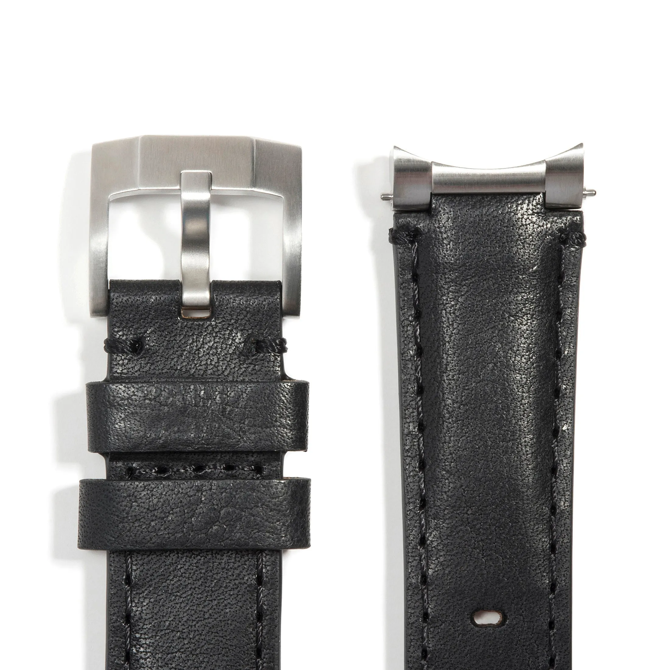 Steel End Link Leather Strap for Rolex Explorer I with Tang Buckle