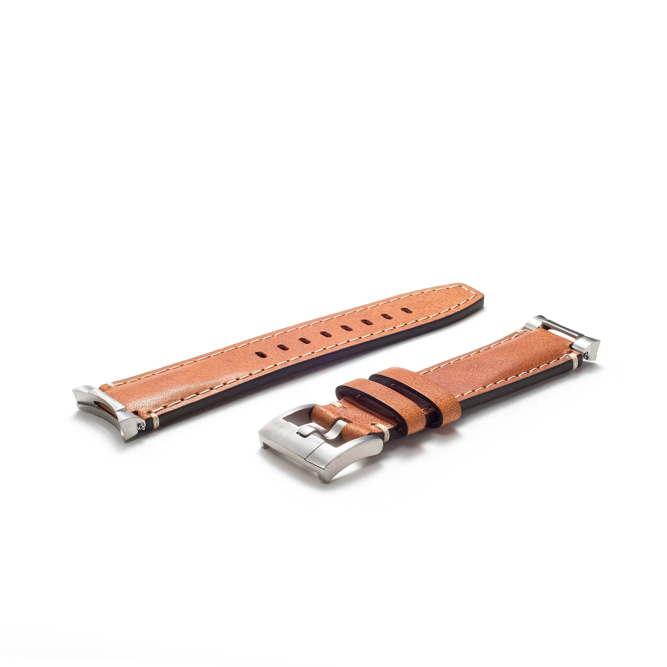 Steel End Link Leather Strap for Rolex Explorer I with Tang Buckle