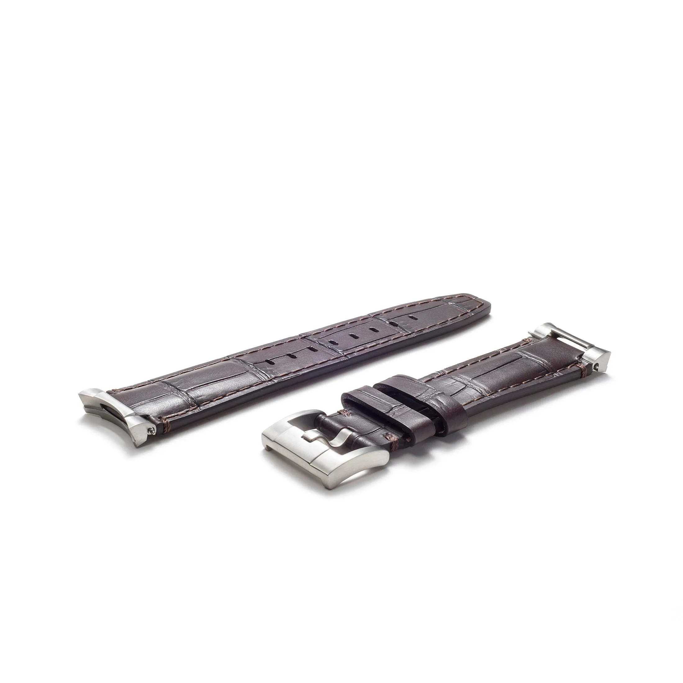 Steel End Link Leather Strap for Rolex Explorer I with Tang Buckle