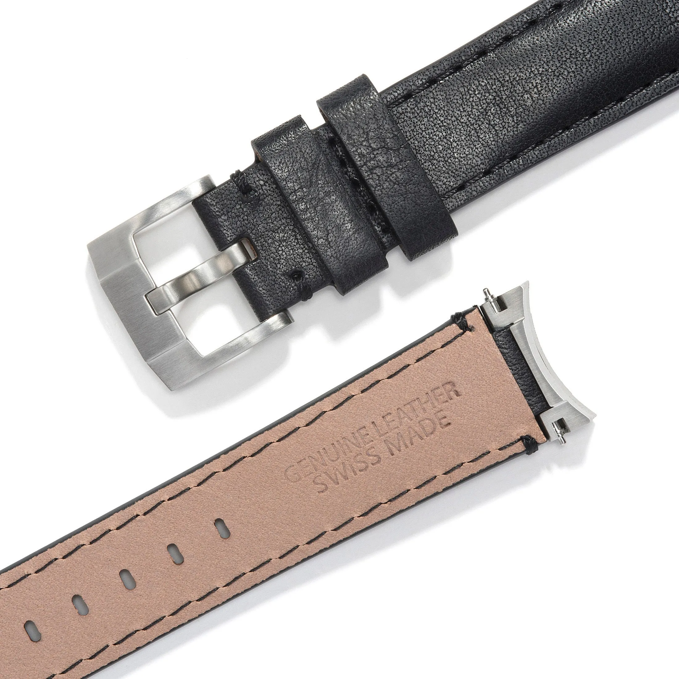 Steel End Link Leather Strap for Rolex Explorer I with Tang Buckle