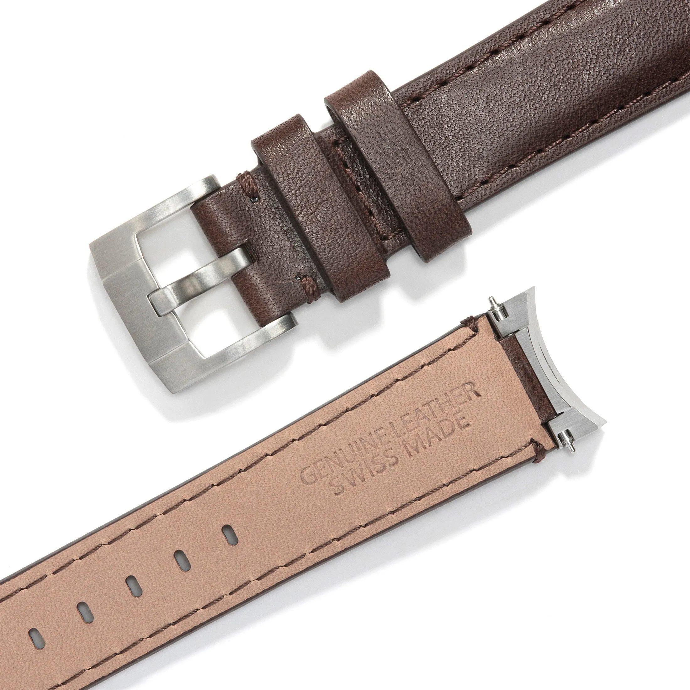 Steel End Link Leather Strap for Rolex Explorer I with Tang Buckle