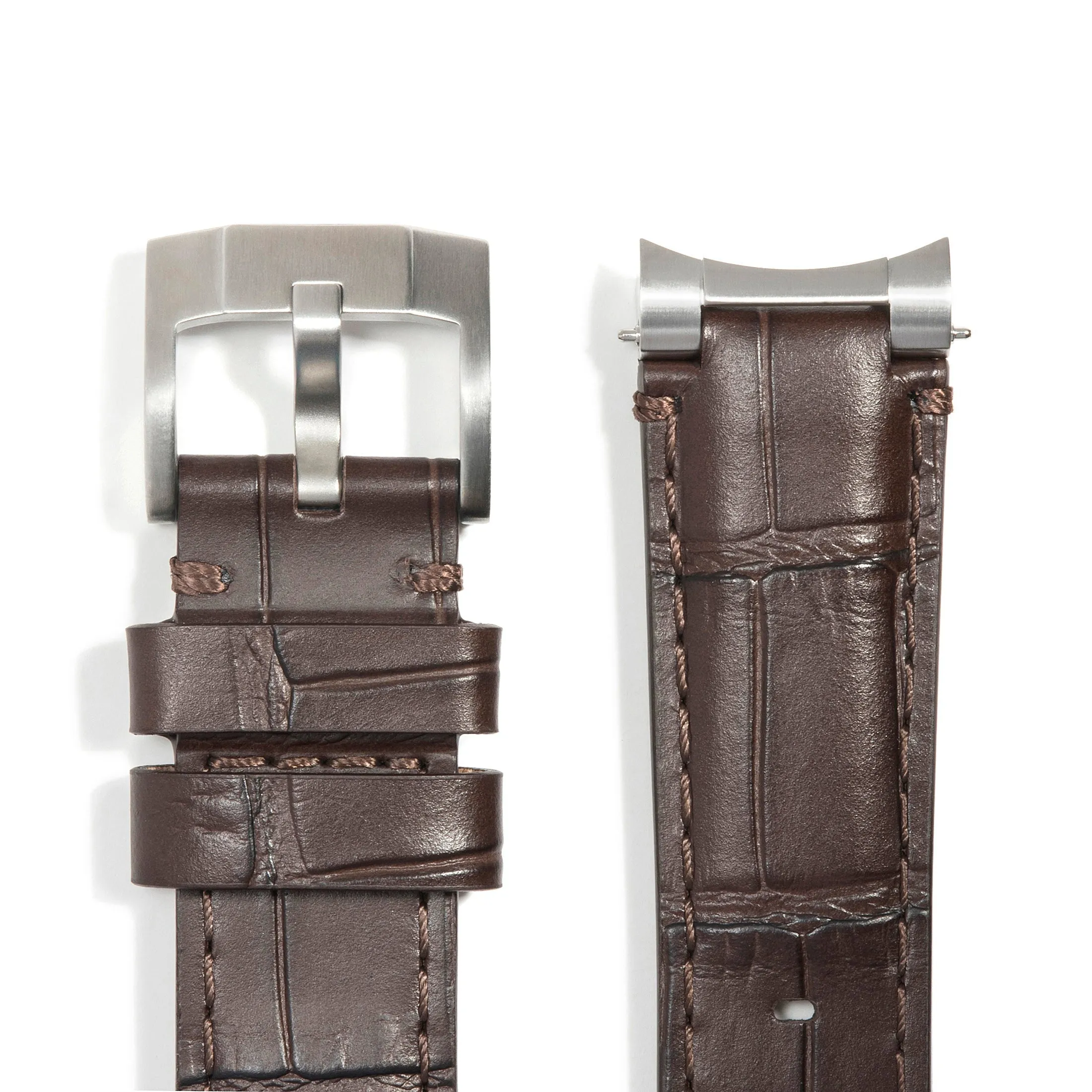 Steel End Link Leather Strap for Rolex Explorer I with Tang Buckle