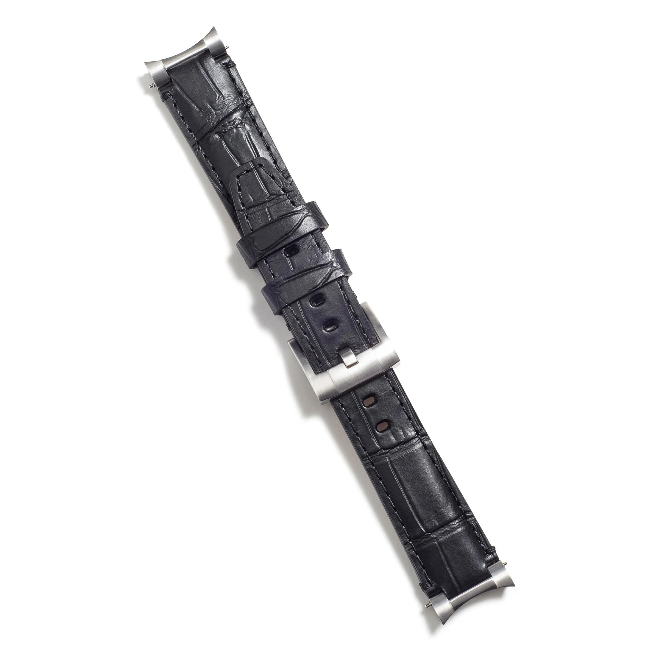 Steel End Link Leather Strap for Rolex Explorer I with Tang Buckle