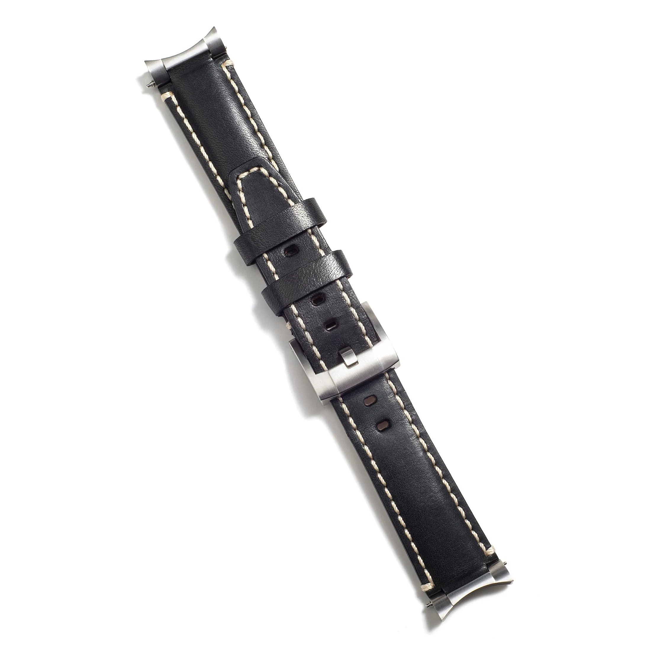 Steel End Link Leather Strap for Rolex Explorer I with Tang Buckle
