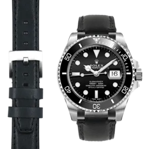 Steel End Link Leather Strap for Rolex Submariner Ceramic with Tang Buckle