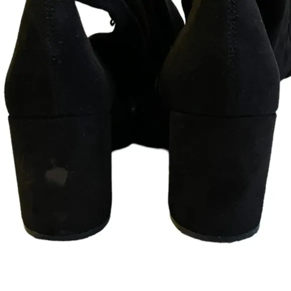 Steve Madden Jacey over-the-Knee Black Microsuede Boots Women's Size 7.5