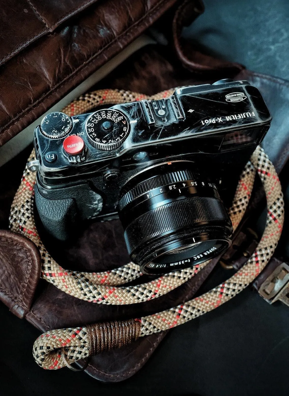 Tartan Beige Camera Strap