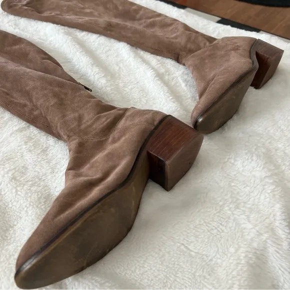 Taupe Suede Over The Knee Boots Size 7