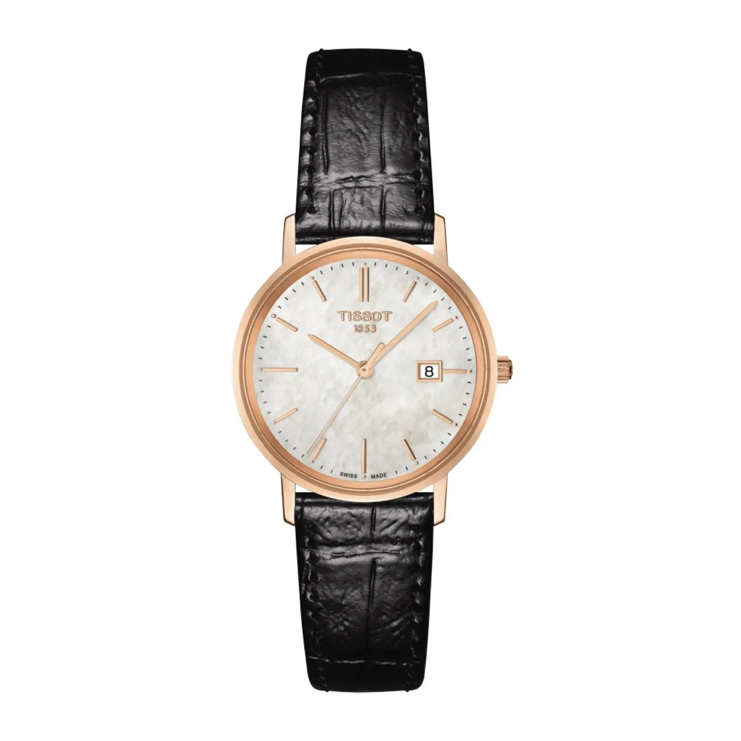 Tissot 15mm Gold Run Black Leather Strap