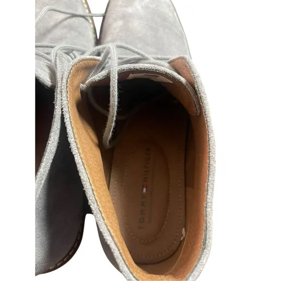 Tommy Hilfiger Mens Gray Suede Leather Lace Up Gervis Chukka Boot Size 11