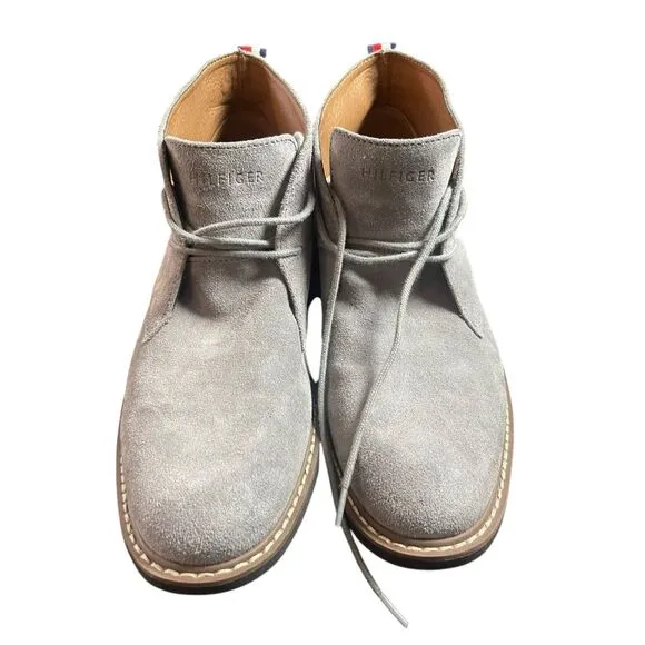 Tommy Hilfiger Mens Gray Suede Leather Lace Up Gervis Chukka Boot Size 11