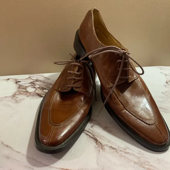 TONINO LAMBORGHINI Brown Leather Lace Up Loafer Size Men's 41