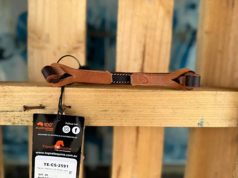 Toprail Equine Curb Strap Leather with Knot Tie Ends