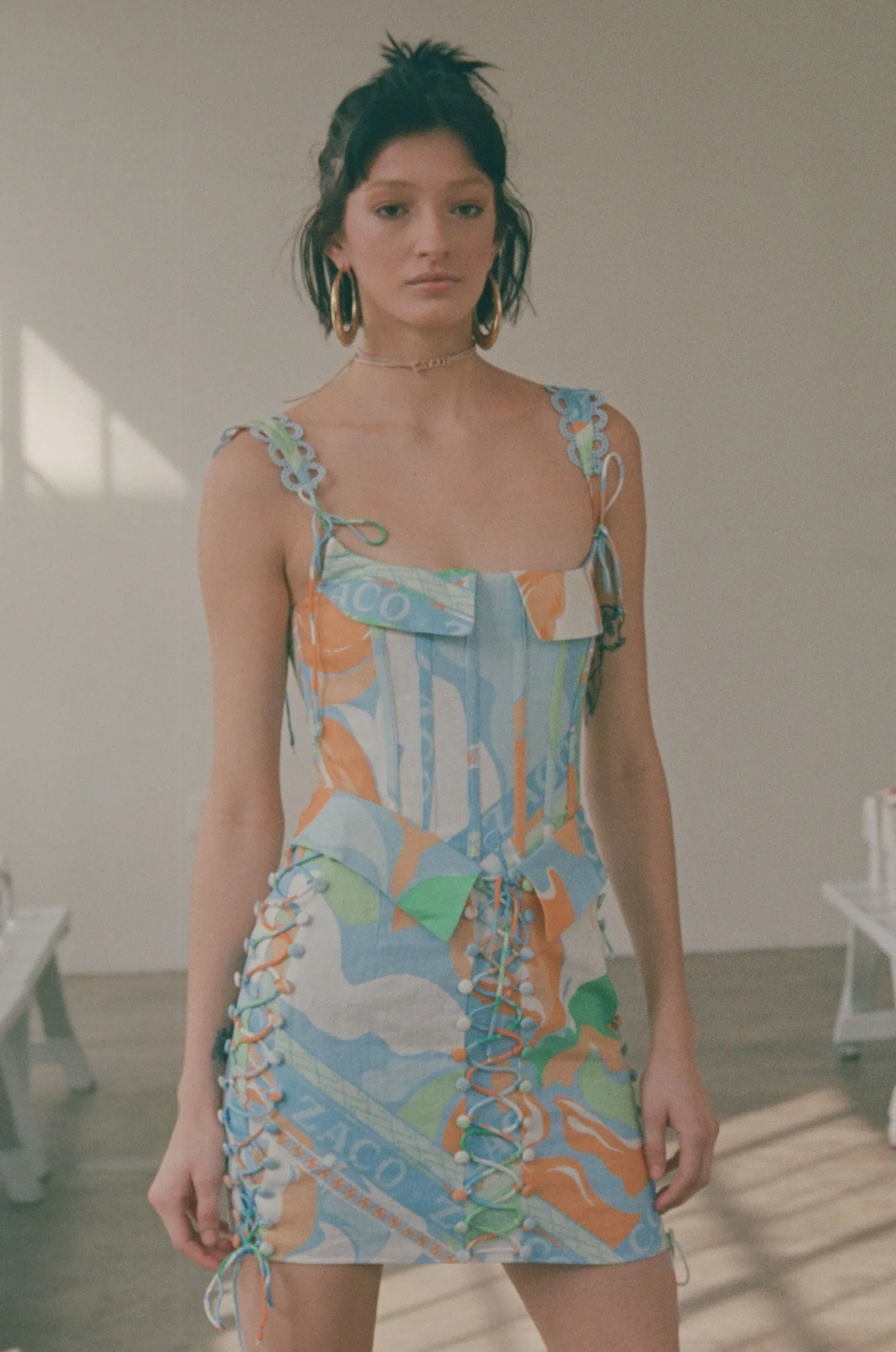 Tyra Lace Up Dress - Calista Aliza