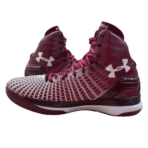 Under Armour Clutchfit Drive 3 Red Burgundy Basketball Athletic Shoes Size 8
