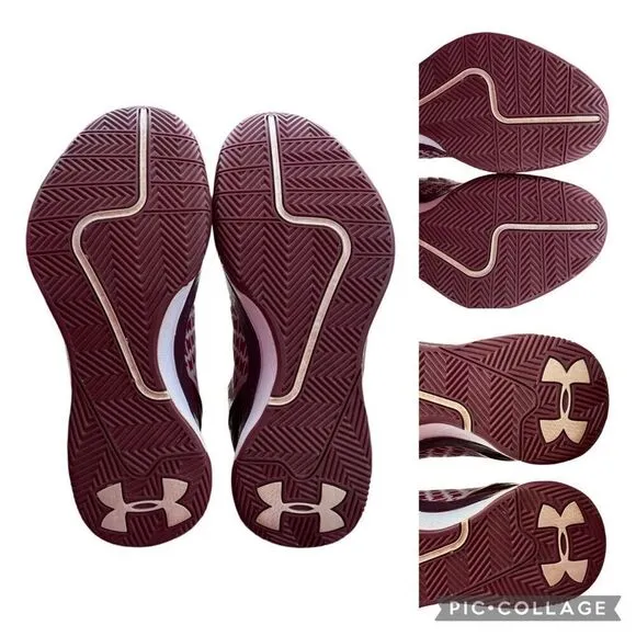 Under Armour Clutchfit Drive 3 Red Burgundy Basketball Athletic Shoes Size 8