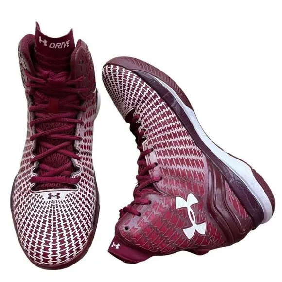Under Armour Clutchfit Drive 3 Red Burgundy Basketball Athletic Shoes Size 8