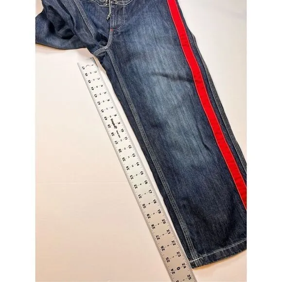Vintage Polo Ralph Lauren Jeans Co Y2K 90's Lace Up Denim w Red Straight Size 8