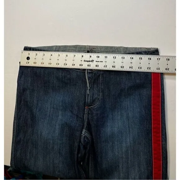 Vintage Polo Ralph Lauren Jeans Co Y2K 90's Lace Up Denim w Red Straight Size 8