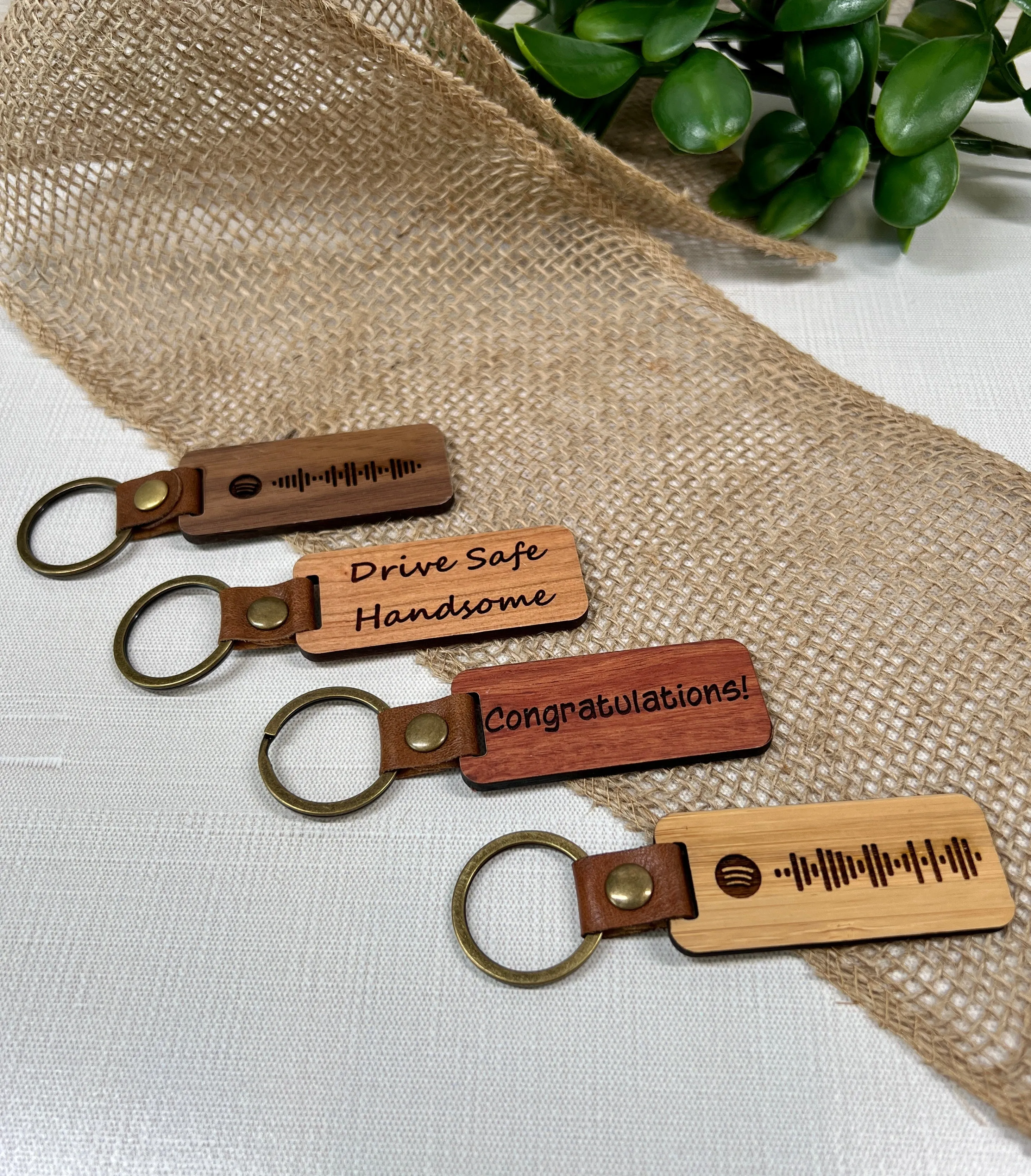 Walnut, Cherry, Bamboo, and Rosewood Keychain Blanks