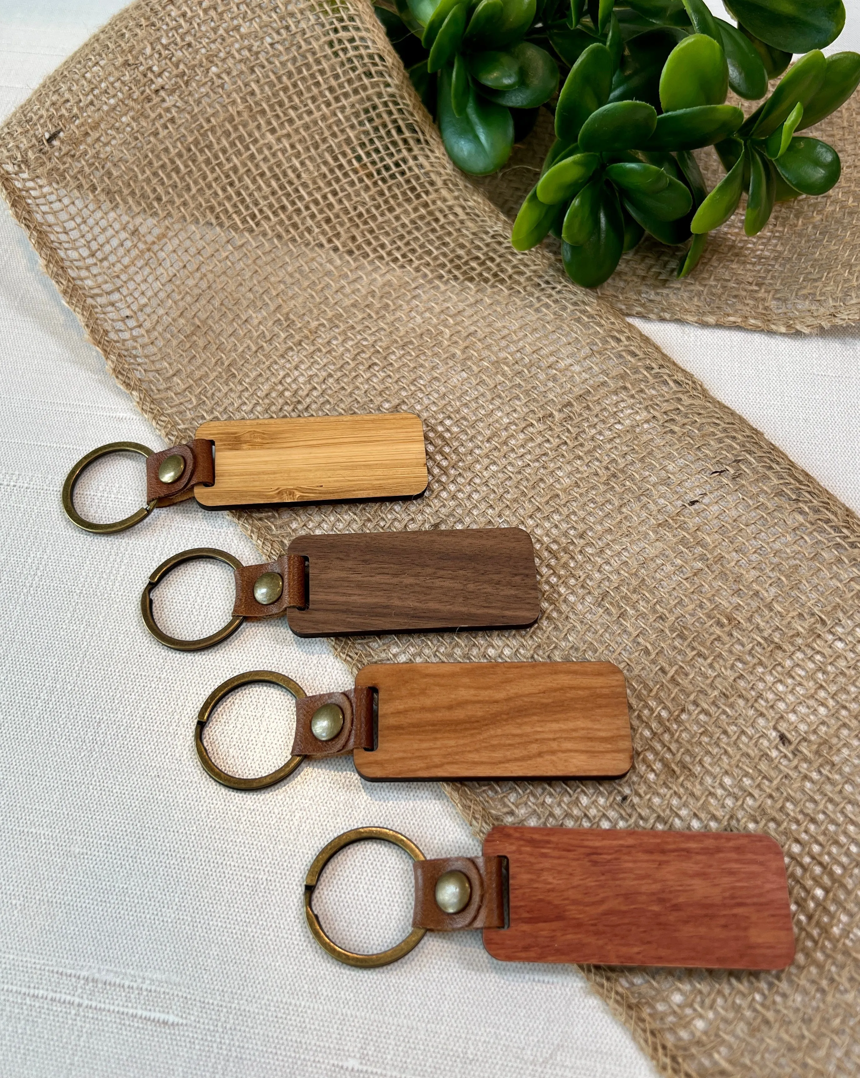 Walnut, Cherry, Bamboo, and Rosewood Keychain Blanks