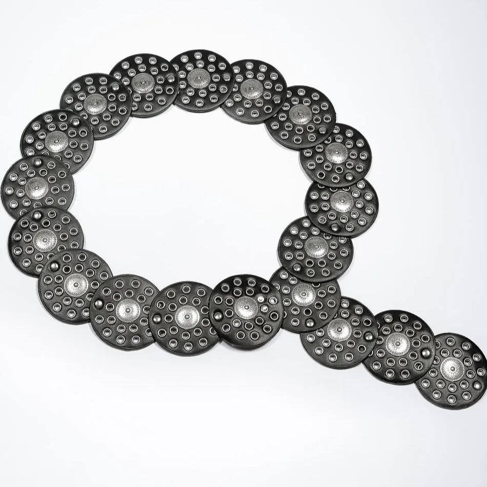 Western Studded Disc Belt Black
