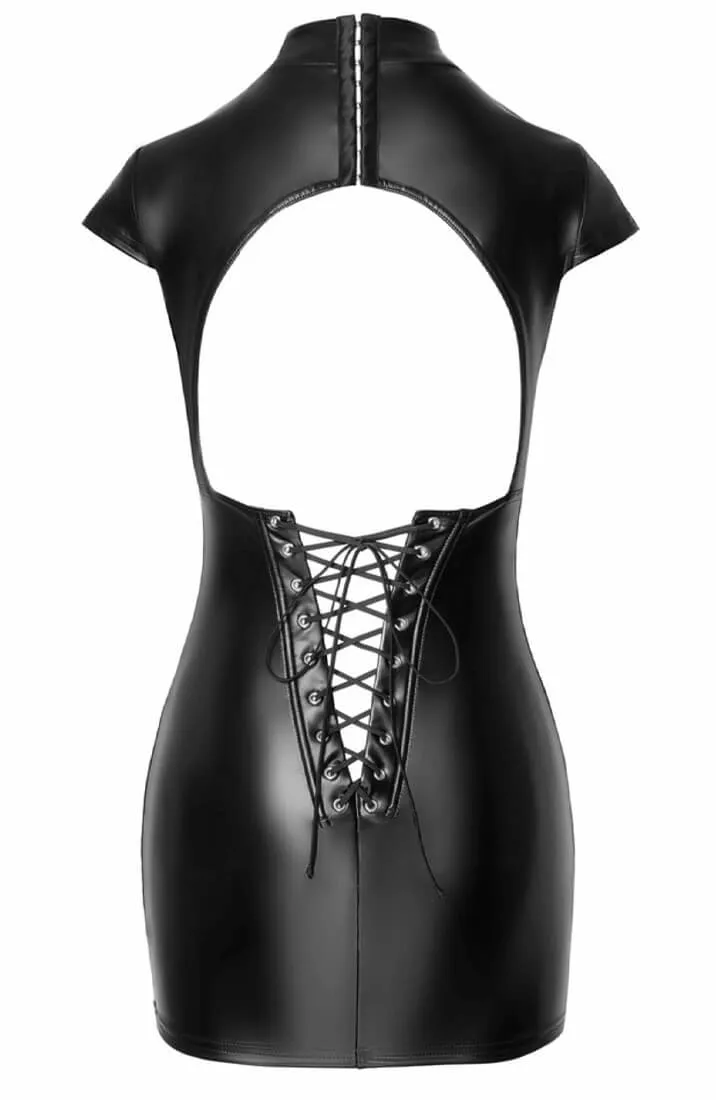 Wet look dress with lace-up back - Designed To Capture