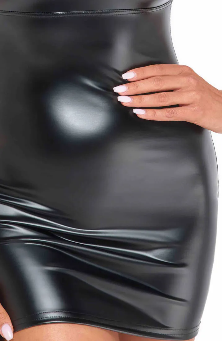 Wet look dress with lace-up back - Designed To Capture