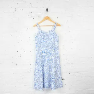 Womens 90s Pattern Strap Dress - White - UK 10