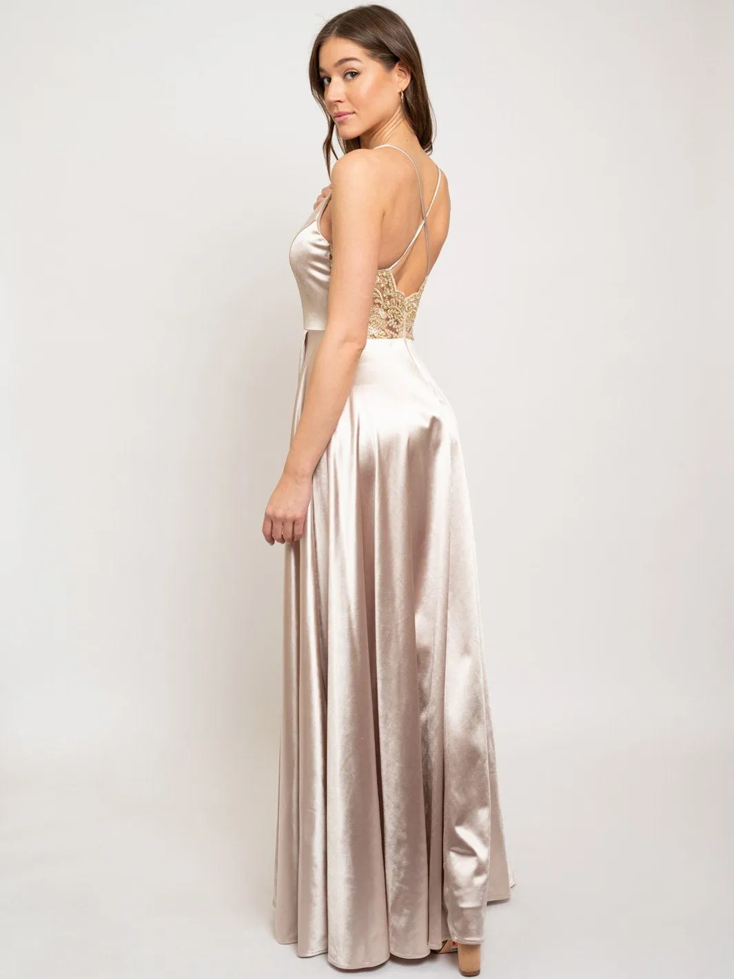 WOMEN'S CROSS BACK GOWN DRESS