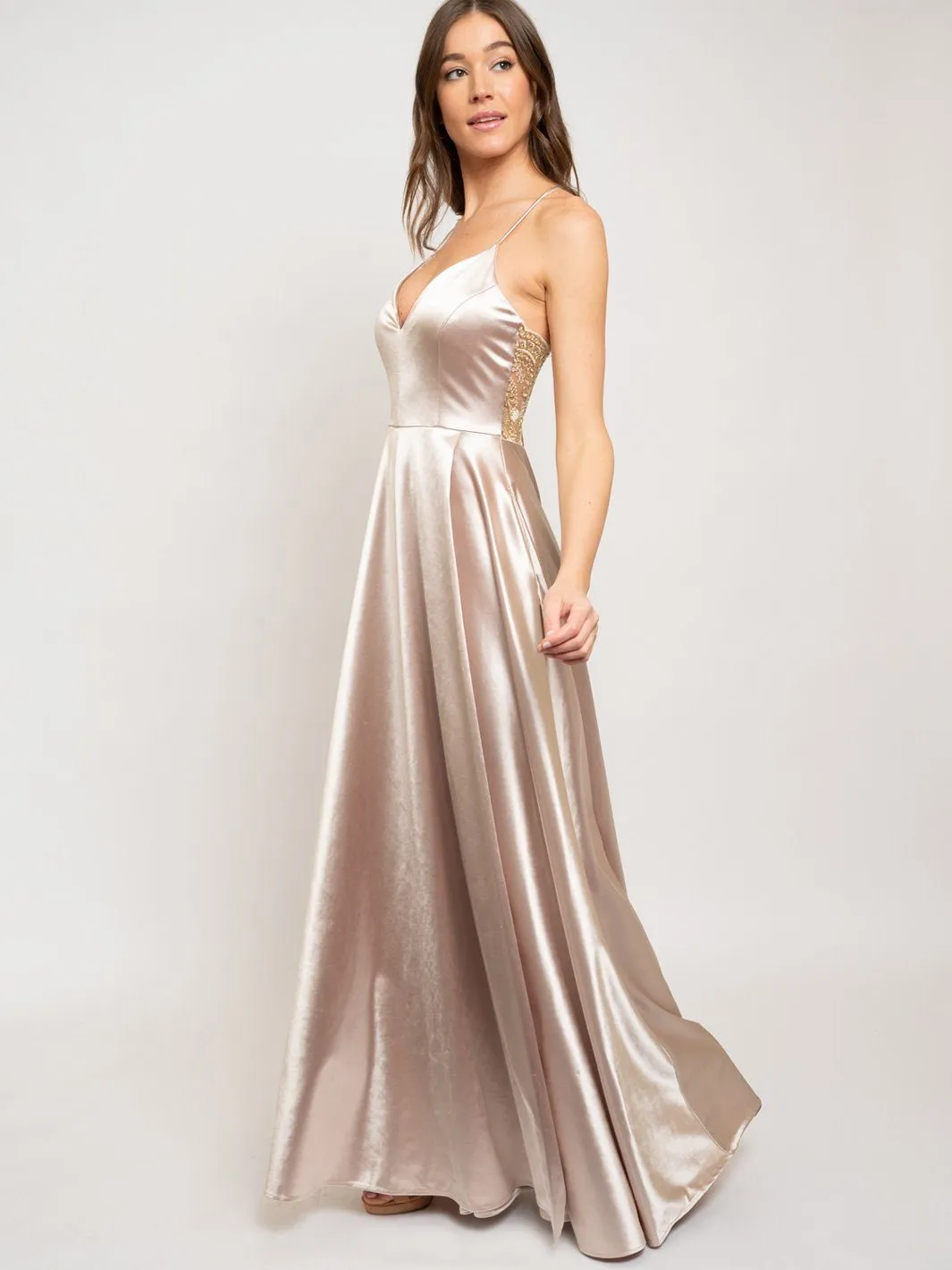 WOMEN'S CROSS BACK GOWN DRESS