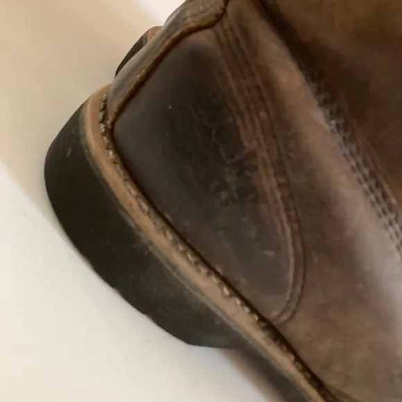 Work Sport Brown Leather Lace Up Brass Grommet Men’s Work Boot Size 11D